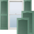 Lifetime Vinyl Cathedral Top Open Louver Shutters 14.5in x 64in
