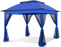 11x11 Pop-Up Gazebo Tent with Mosquito Netting (Blue) - 121 sq ft