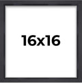 16x16 Shadow Box Frame Contemporary Black Finish - Slim Display Case