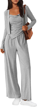 BTFBM Women's Fall Lounge Sets 3 Piece Tracksuit - Cozy, Versatile Fit
