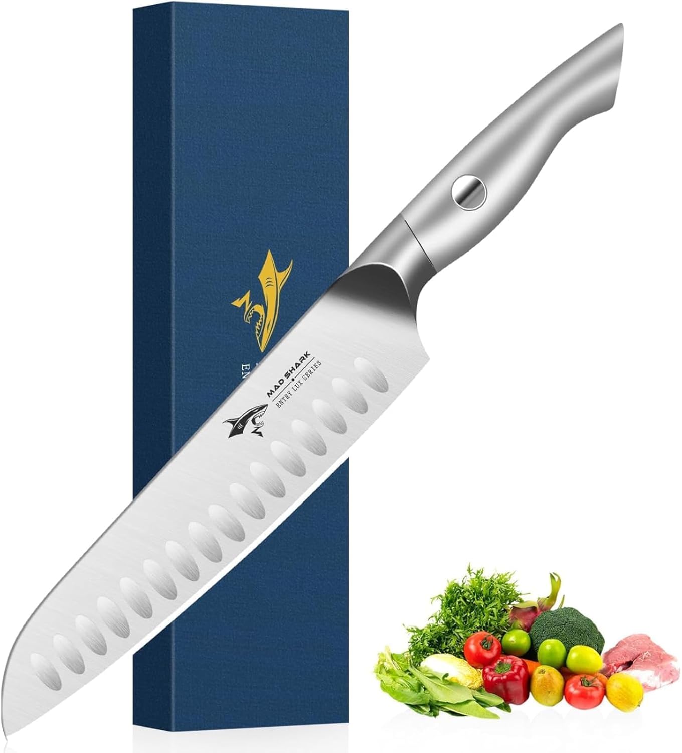 MAD SHARK 8 Inch Santoku Knife - Ultra Sharp Kitchen Tool