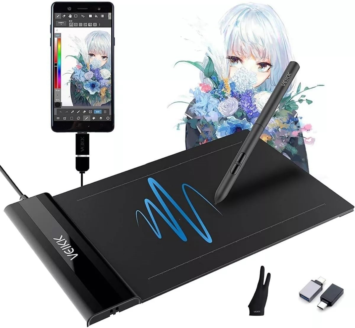 VEIKK S640 Drawing Tablet - Ultra Thin 8192 Levels Graphics Pad