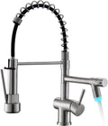 LED Kitchen Faucet with Pull Down Sprayer - Brushed Nickel