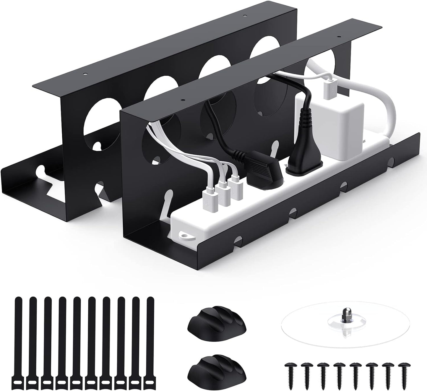 Strong Metal Cable Tray - Organize Under Desk Cords