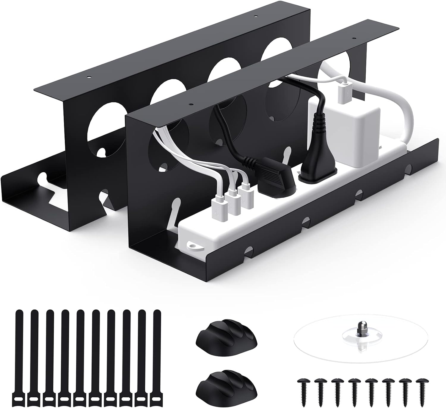 Strong Metal Cable Tray - Organize Under Desk Cords