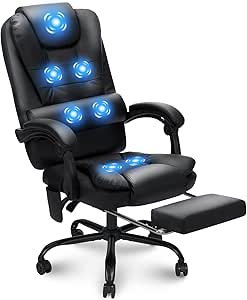 HOFFREE Executive Office Chair with Massage and Footrest