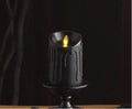 Luminara Black Wax Drip Flameless LED Candle Pillar - Realistic
