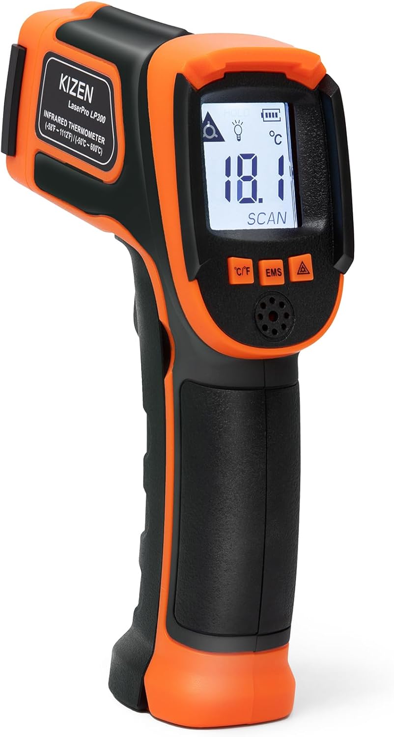 Kizen Infrared Thermometer - LaserPro LP300 - Accurate Readings -58F to 1112F