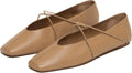 Women's Square Toe Ballet Flats Criss-Cross Straps for Office Work