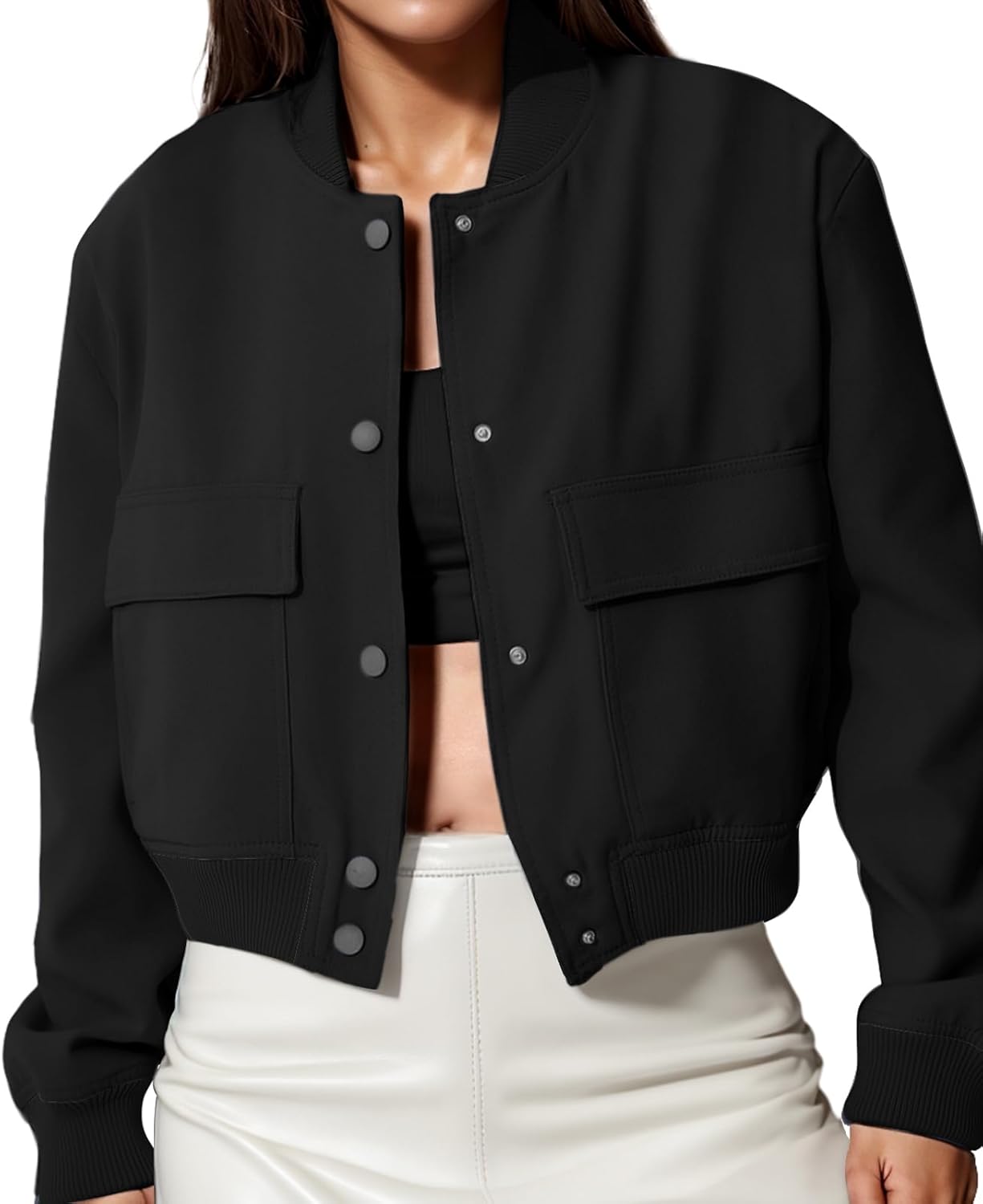 Modegal Women's Spring Varsity Bomber Jacket for Casual Style