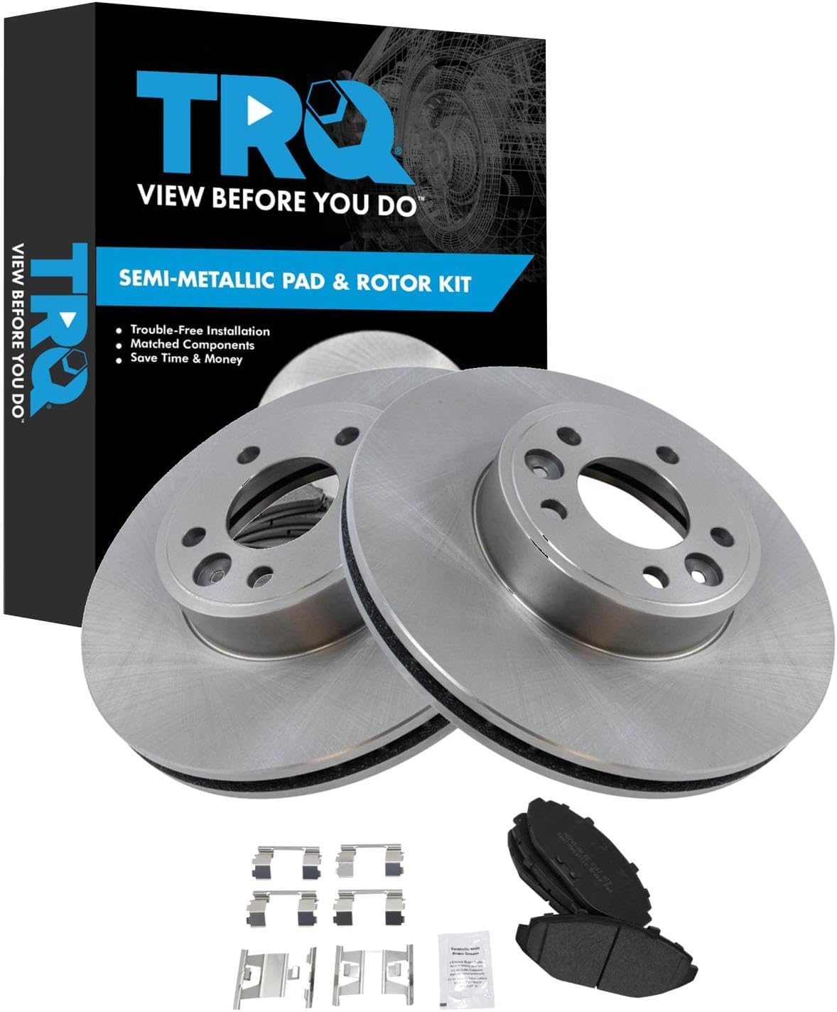 TRQ Front Brake Pad & Rotor Kit for 1998-2002 Ford Vehicles