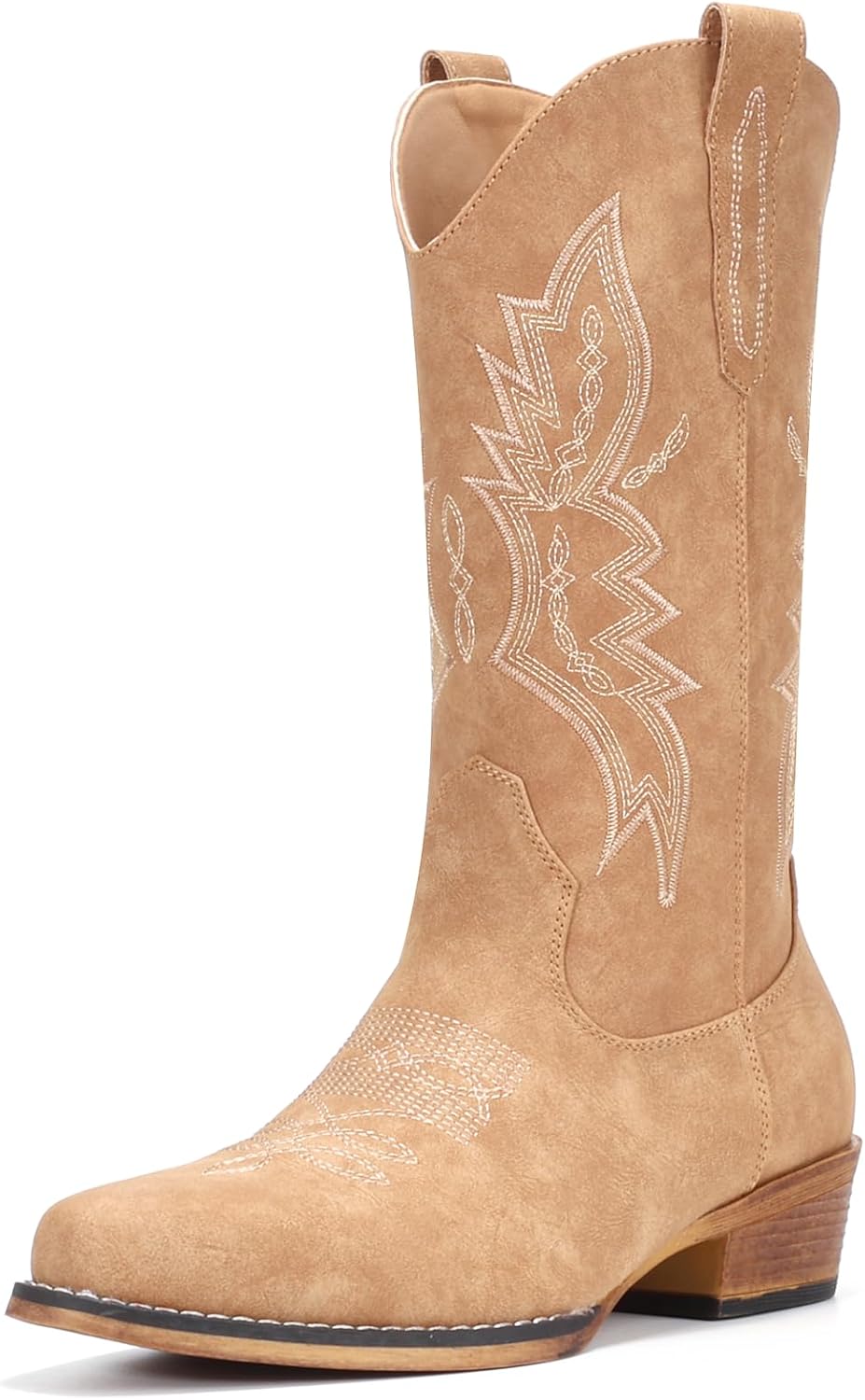 IUV Cowboy Boots for Women - Stylish Mid Calf Cowgirl Boots