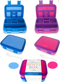 kinsho Bento Lunch Box for Kids Toddlers 2-Pack - 5-Section Leak