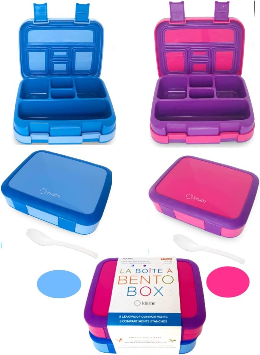 Kids Bento Lunch Box Set with 5 Sections for Healthy Meals