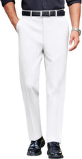 Mens Classic Casual Dress Pants Expandable Waist Slim Fit
