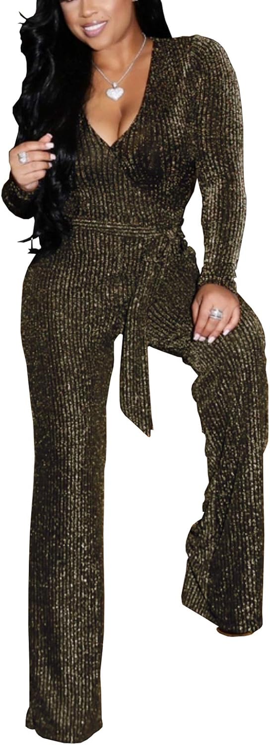 Women's Sexy Sparkly Jumpsuits Plus Size Elegant Party Wear