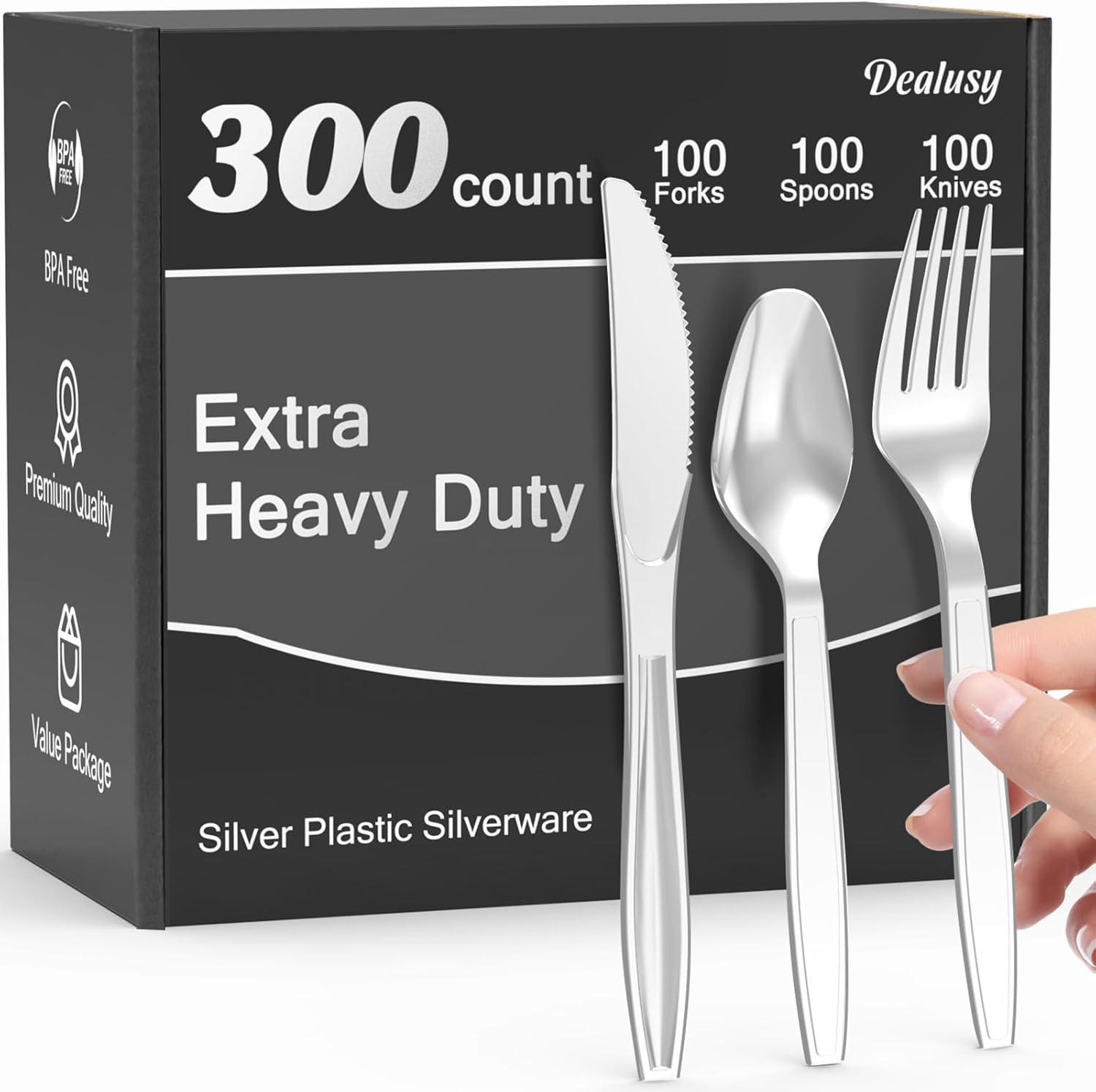 300 Count Extra Heavy Duty Silver Plastic Silverware Set Review