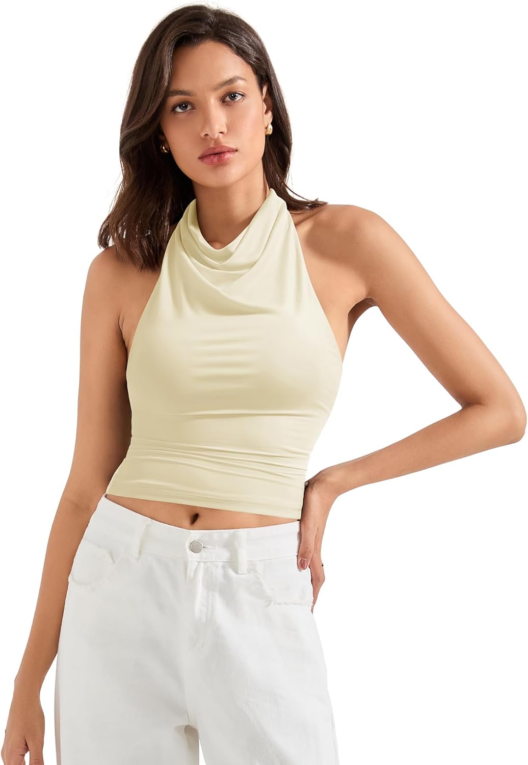 SUUKSESS Women Halter Backless Tank Tops for Summer Nights