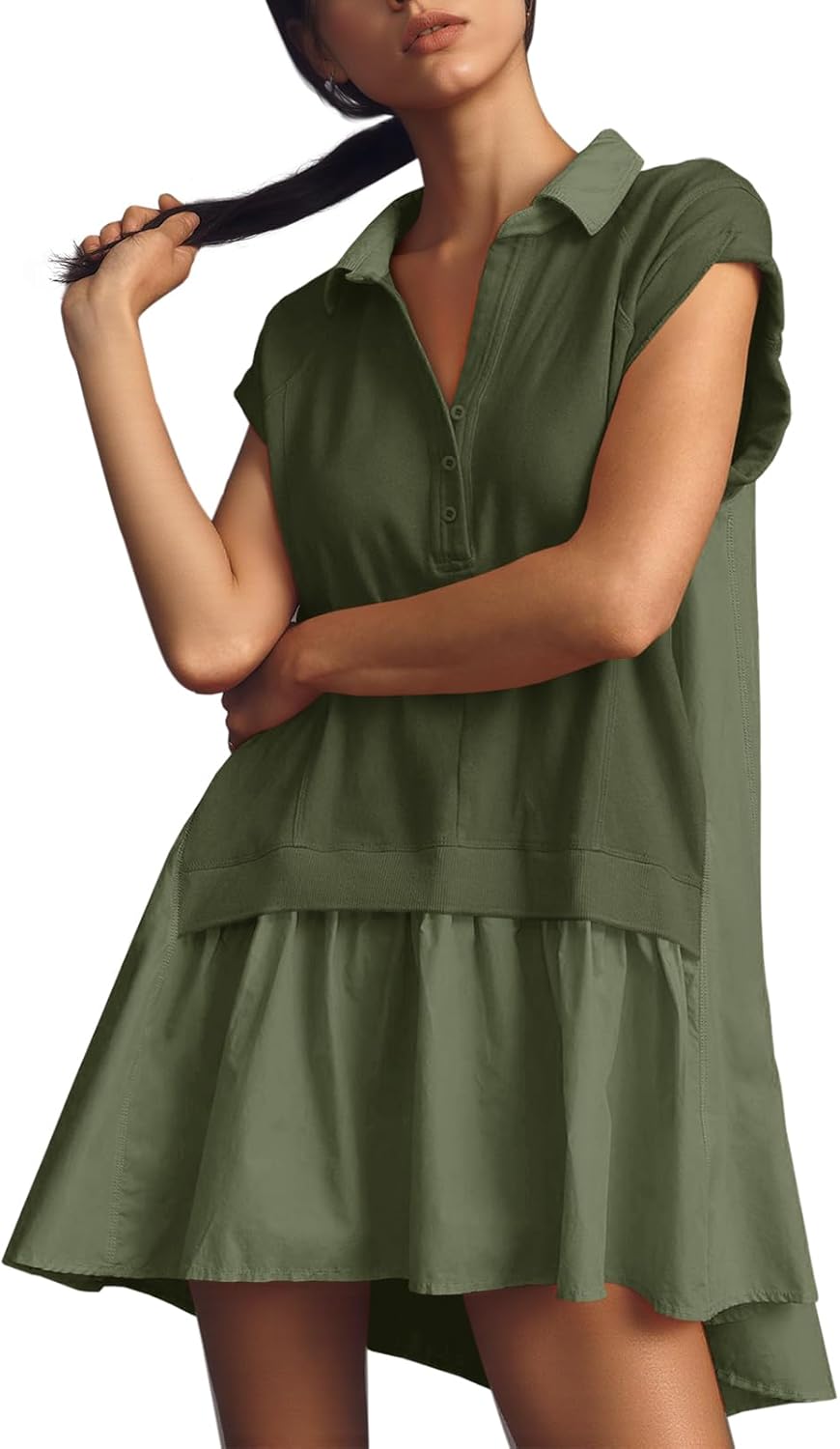 Womens Summer Sweatshirt Dress with Unique Patchwork Design