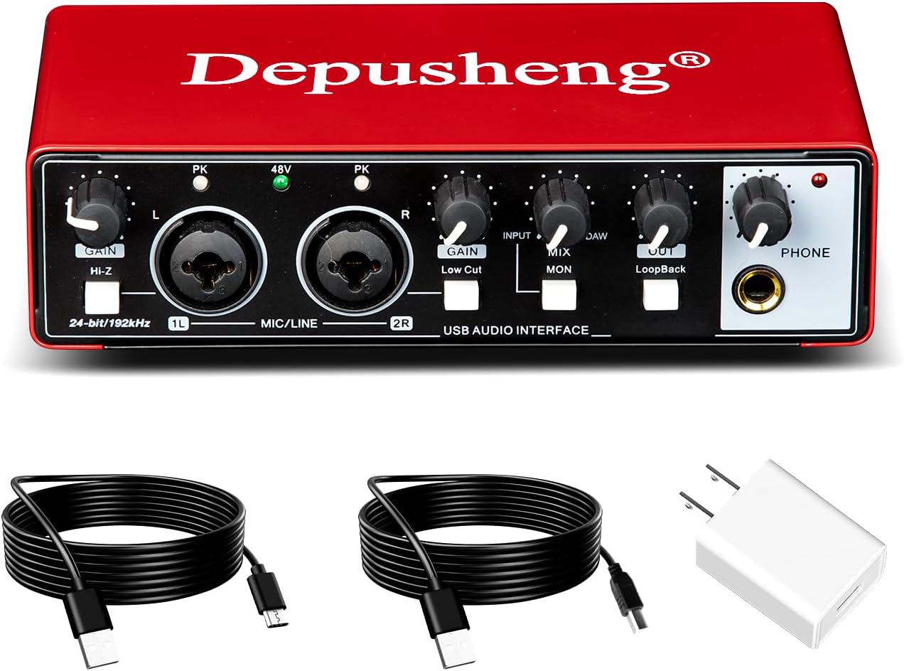 Depusheng RED USB Audio Interface for Studio Quality Sound