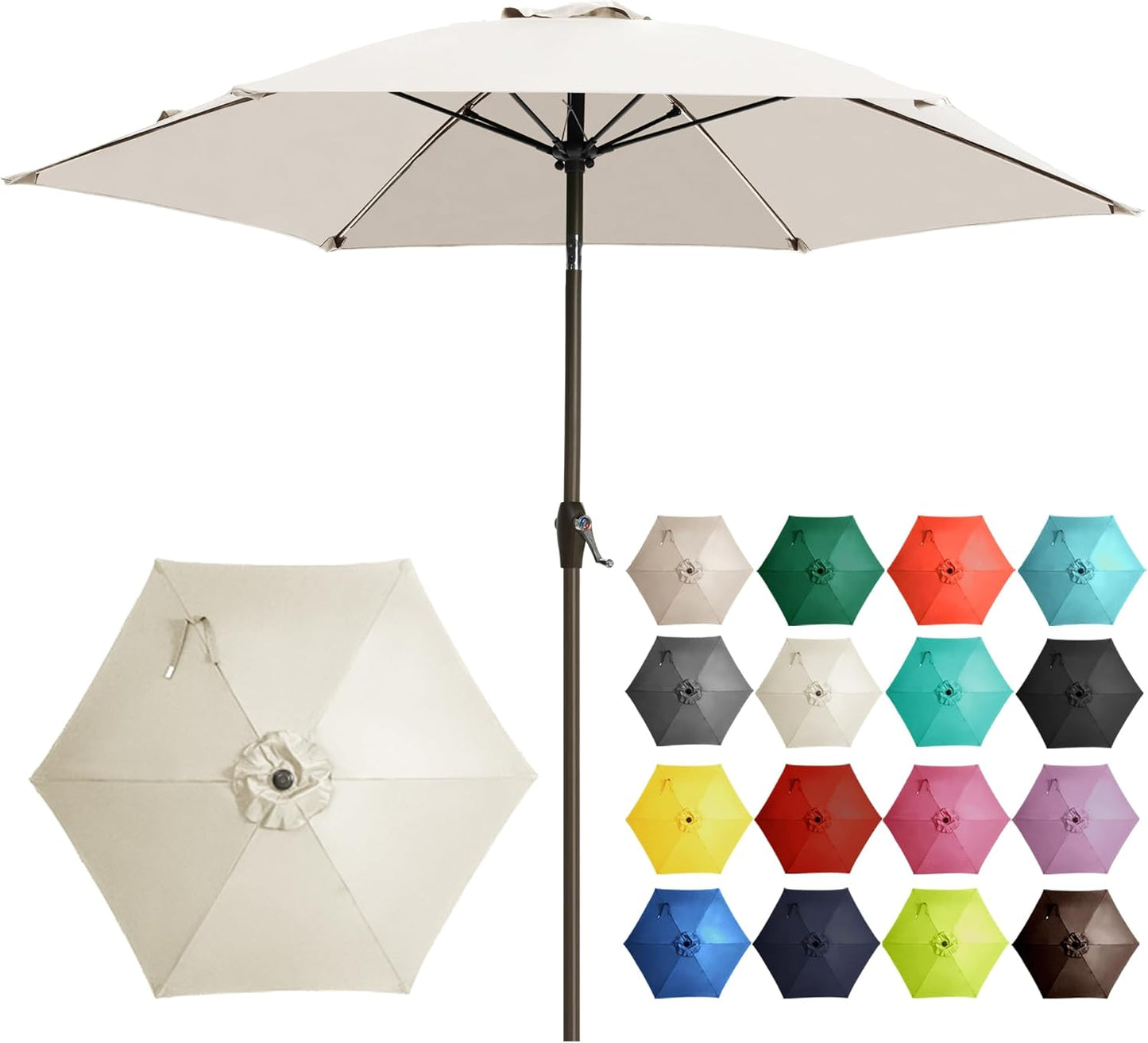7.5FT Large Outdoor Patio Umbrella for Deck and Garden Use