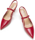 Women's Slingback Flats & Heels - Pointed Toe Lambskin Comfort