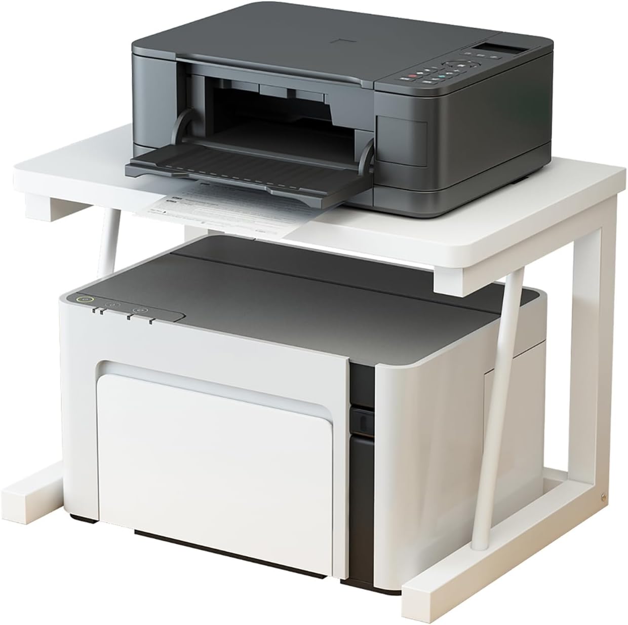 2-Tier Wood Rustic Printer Stand for Home Office & Kitchen