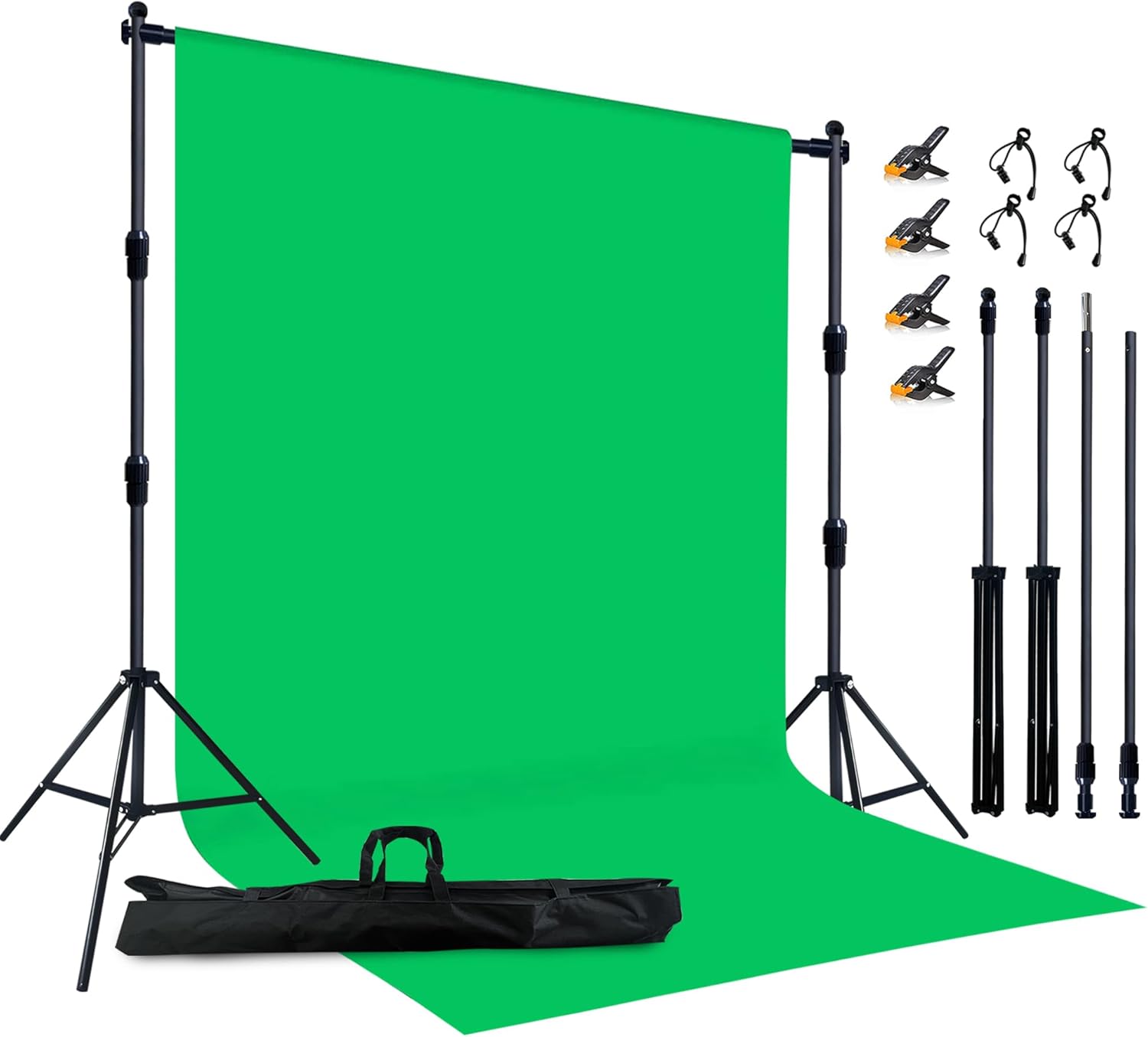 2-in-1 Green Backdrop Stand Kit for Video Streaming and More
