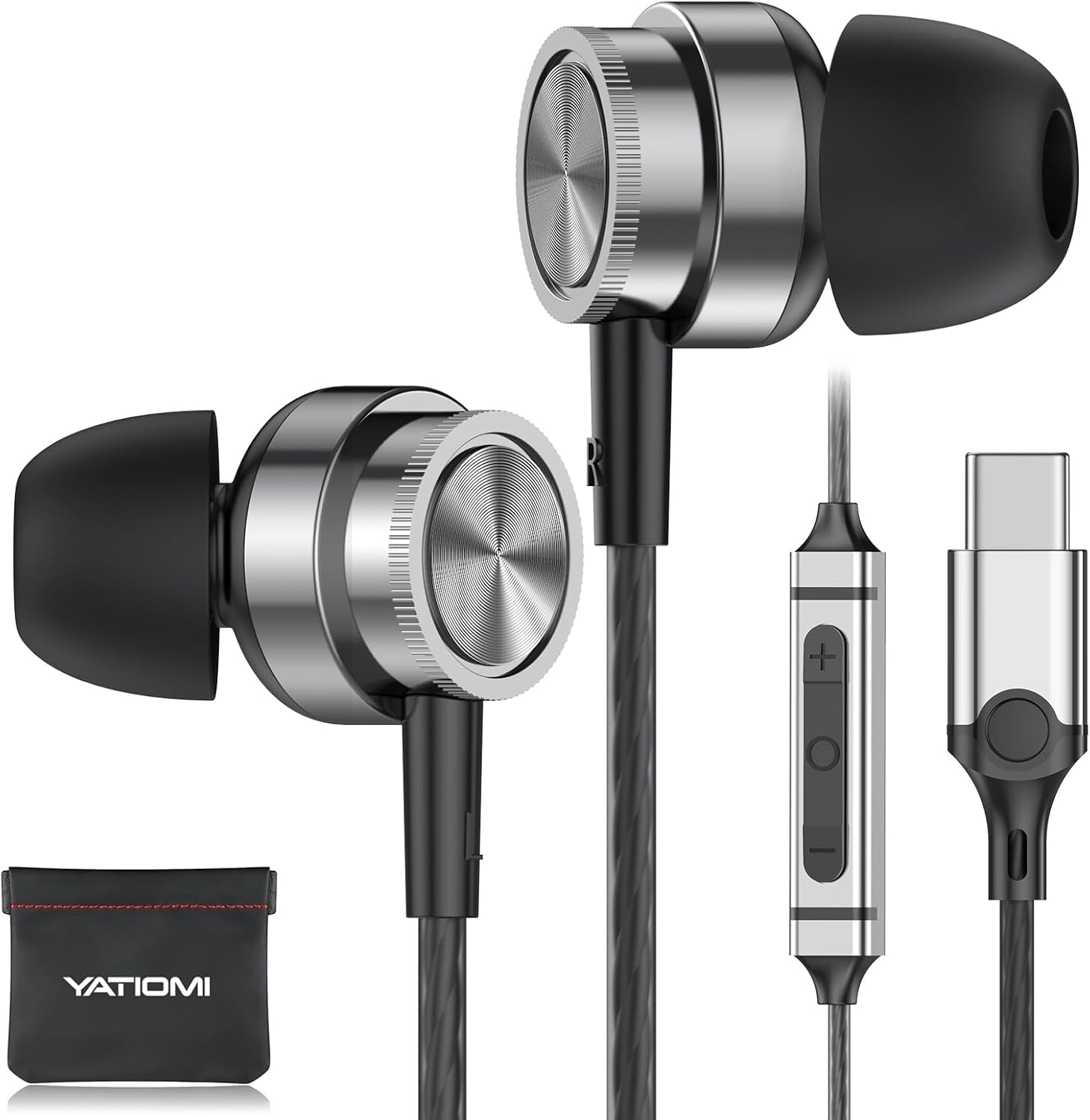 Magnetic Type C Earphones: Stereo Sound, Noise Canceling