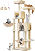 Taoqimiao Cat Tree 66.2-in Multi-Level Cat Tower - Cozy Climbing Condo