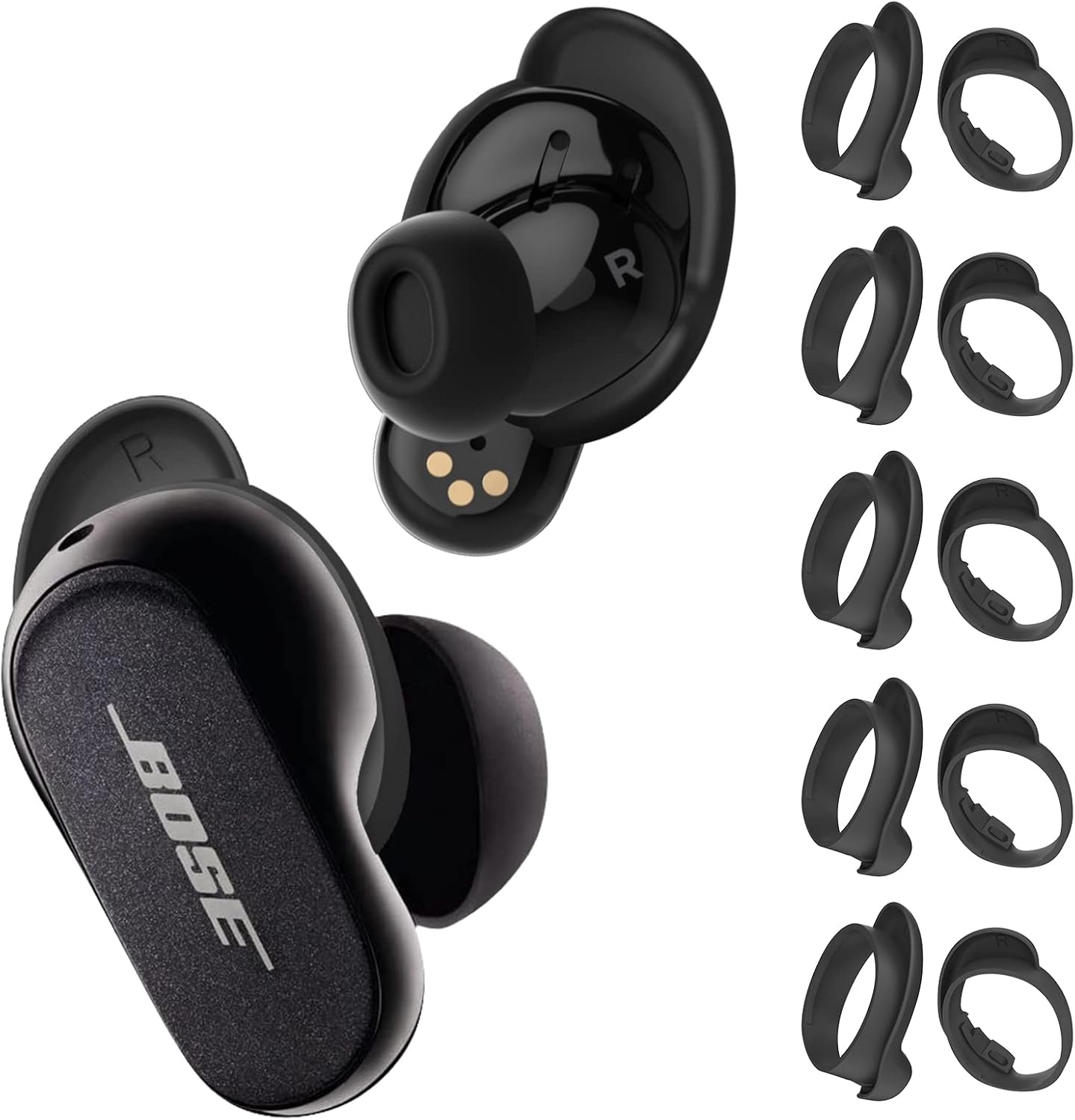 5 Pairs Bose QC Earbud Wingtip Covers - Anti-Slip Sport Silicone
