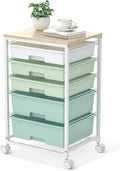 Craft cart Rolling Cart with Drawers and Wooden Tabletop - Compact