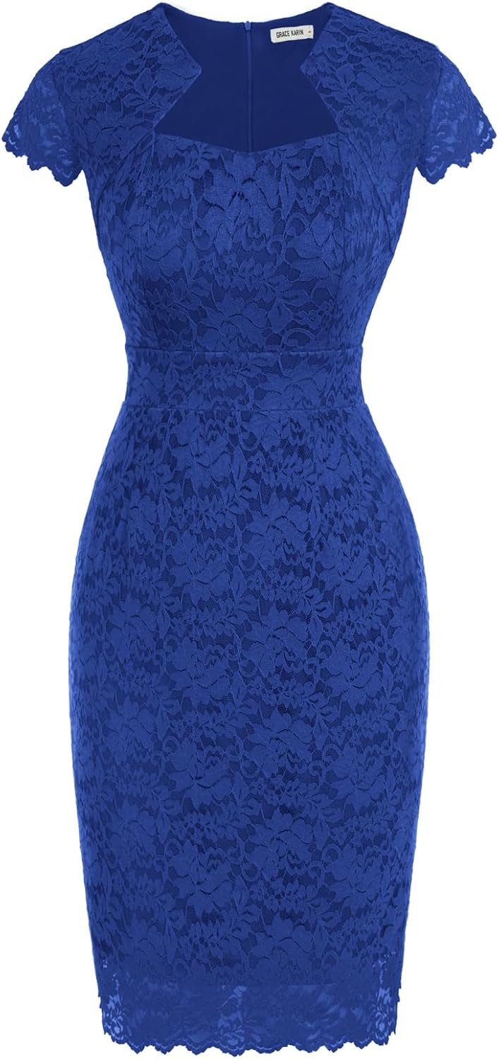 GRACE KARIN Cocktail Dress for Women with Cap Sleeves and Lace