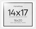 Homeforia 16x20 Diploma White Frame with Mat - High End Oak Finish