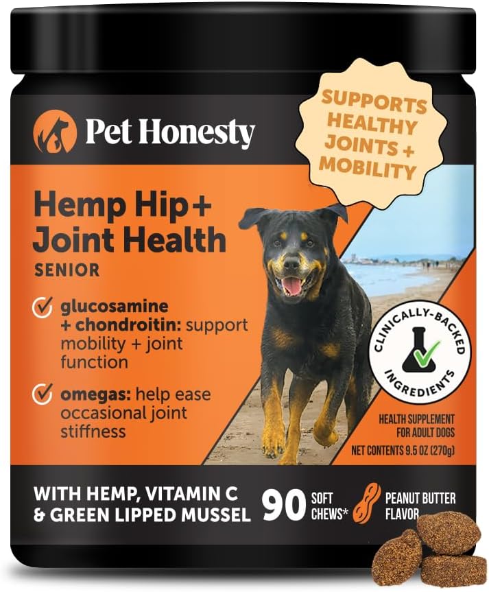 Senior Hemp Hip & Joint Support for Dogs, Mobility Chews