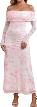 KUTUMAI Bodycon Maxi Dress with Off Shoulder Design for Elegance