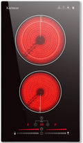 Karinear 2 Burners Electric Cooktop: High Power 12 Inch Stove