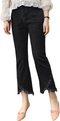 CHARTOU Cute Stretch Denim Ripped Cropped Jeans - Casual Comfort