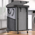 150L Large Fashion Laundry Basket with Wheels - Tall Rolling Hamper