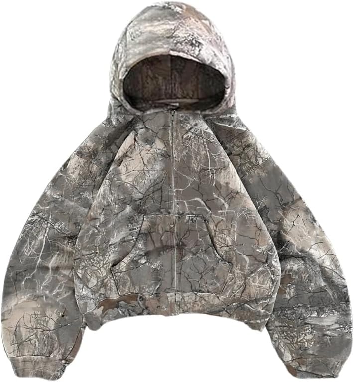 Vintage Camo Hoodie: Y2K Streetwear