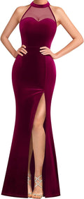 VFSHOW Women's Halter Maxi Dress 2023 with High Slit for Glamour
