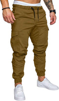 Men's Cargo Joggers Tapered Stretch Twill Pants - Comfortable Fit