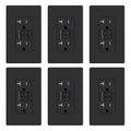 GFCI Outlet 20 Amp Self-Test GFI Receptacle - Slim Matte Black