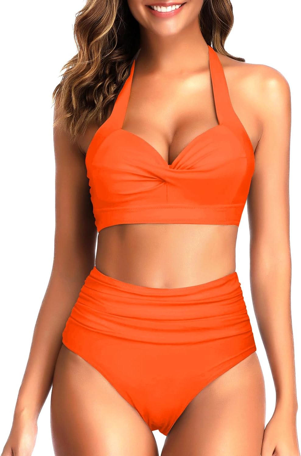 Tempt Me Vintage Swimsuit Retro Halter High Waist Bikini Set