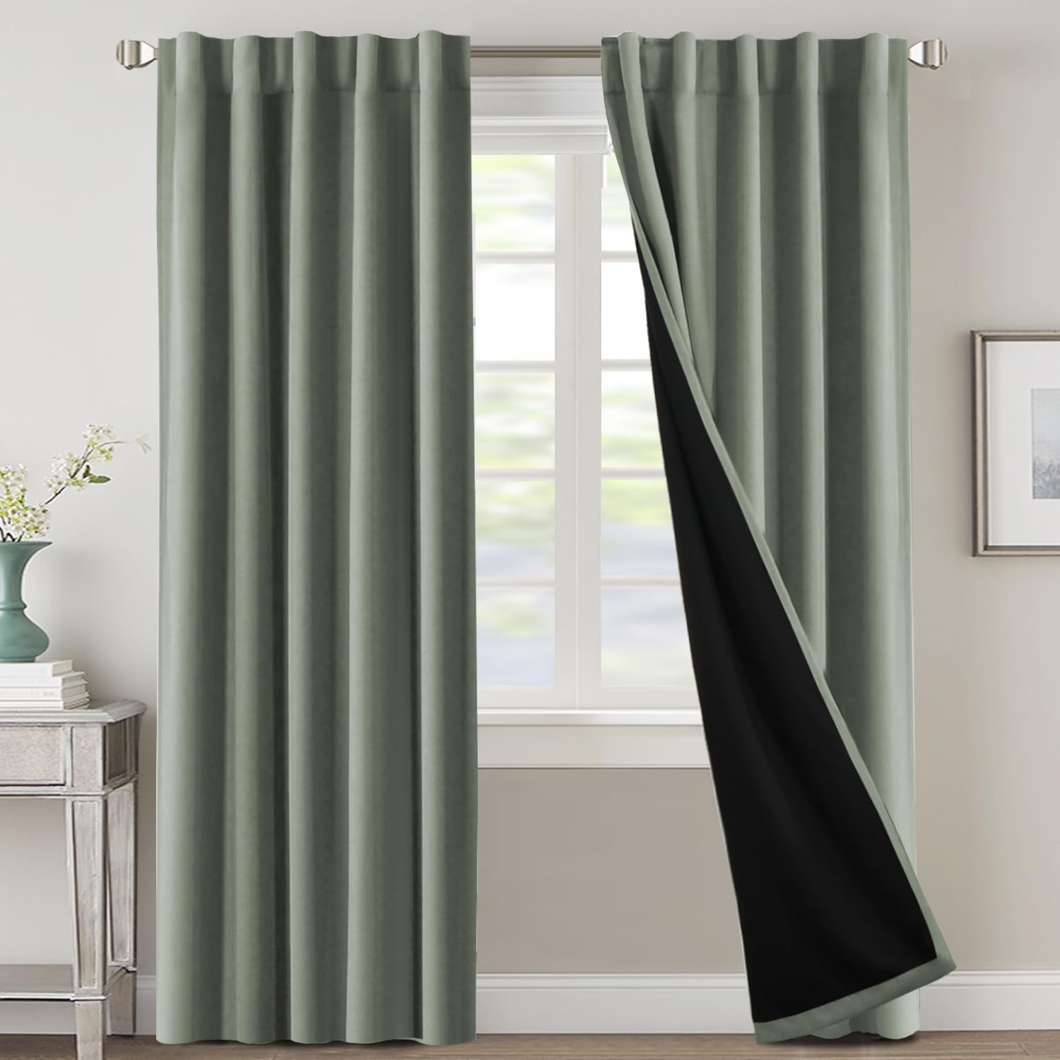 H.VERSAILTEX Blackout Curtains for Bedroom, 100% Room Darkening