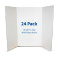 36 x 48 Clay White Project Boards Pack of 24 - Trifold Presentation