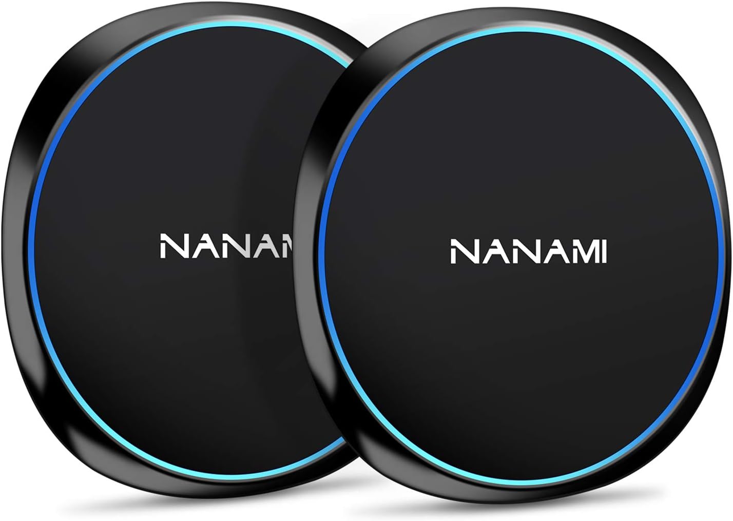 2 Pack NANAMI Fast Wireless Charger - Qi Certified for iPhone & Samsung
