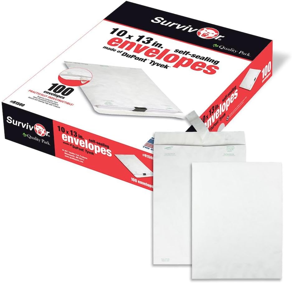 Quality Park Survivor Tyvek Mailer 10 x 13 for Secure Shipping