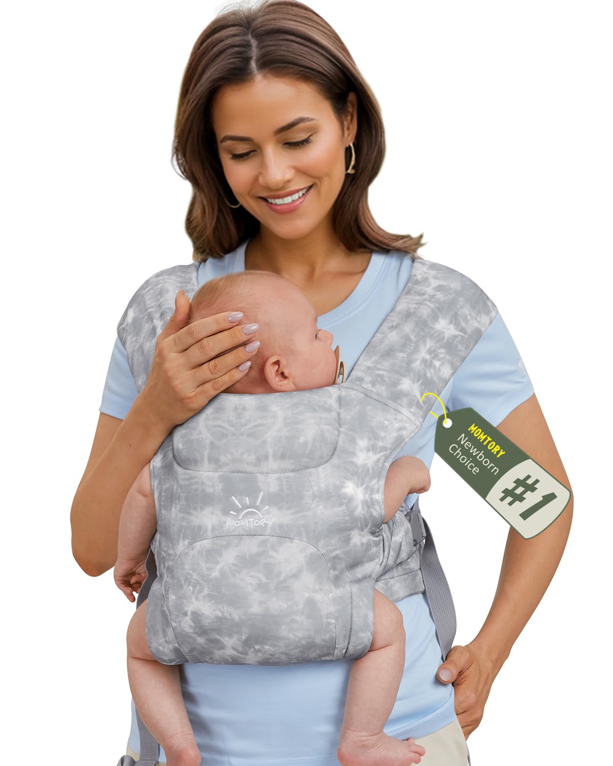 Cozy Tie-Dye Grey Baby Wrap - MOMTORY