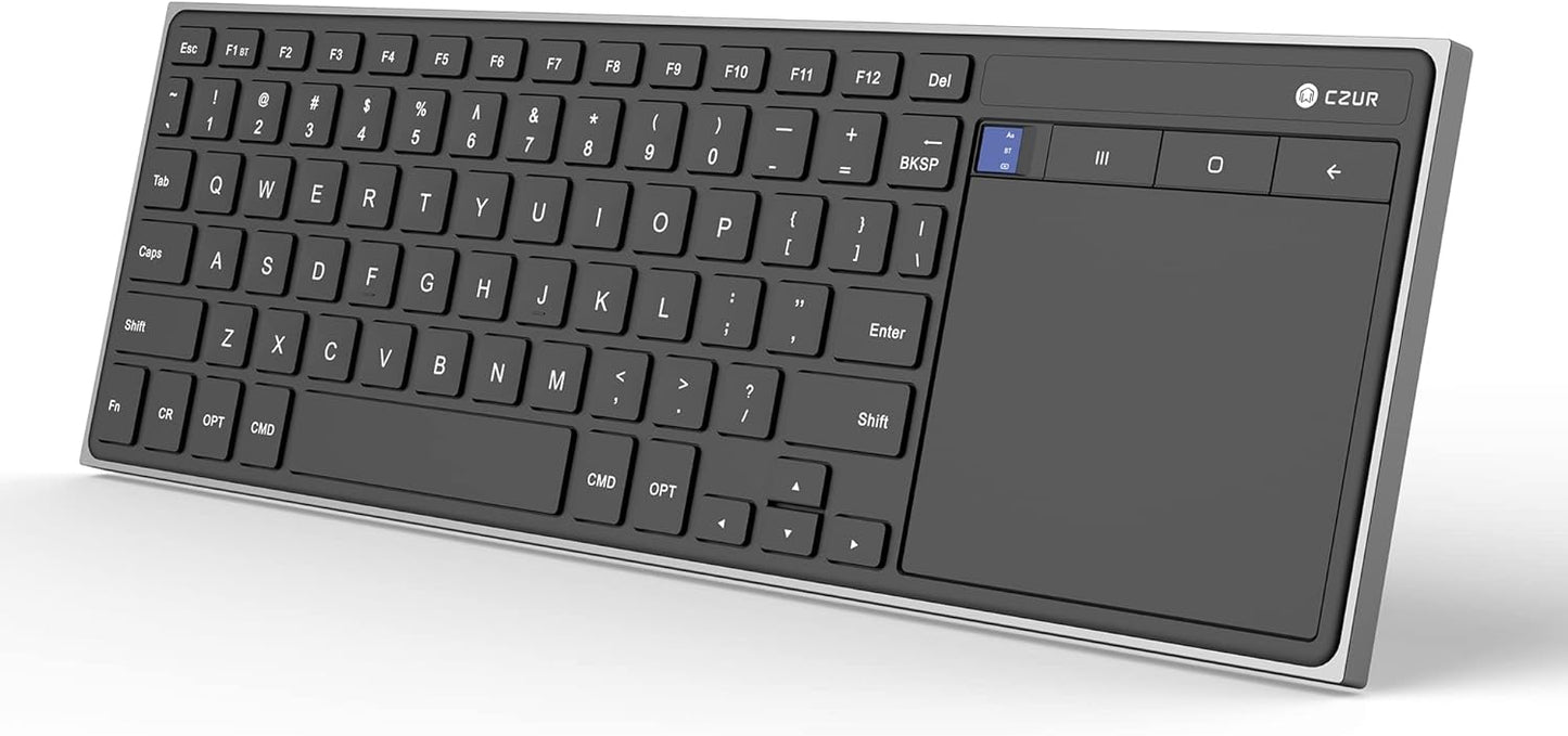 Ultra Slim CZUR Bluetooth Keyboard: Touchpad, Rechargeable, Wireless